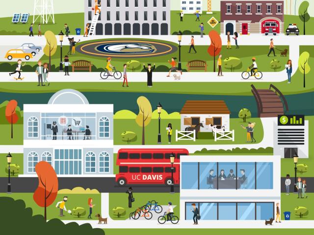 UC Davis campus illustration